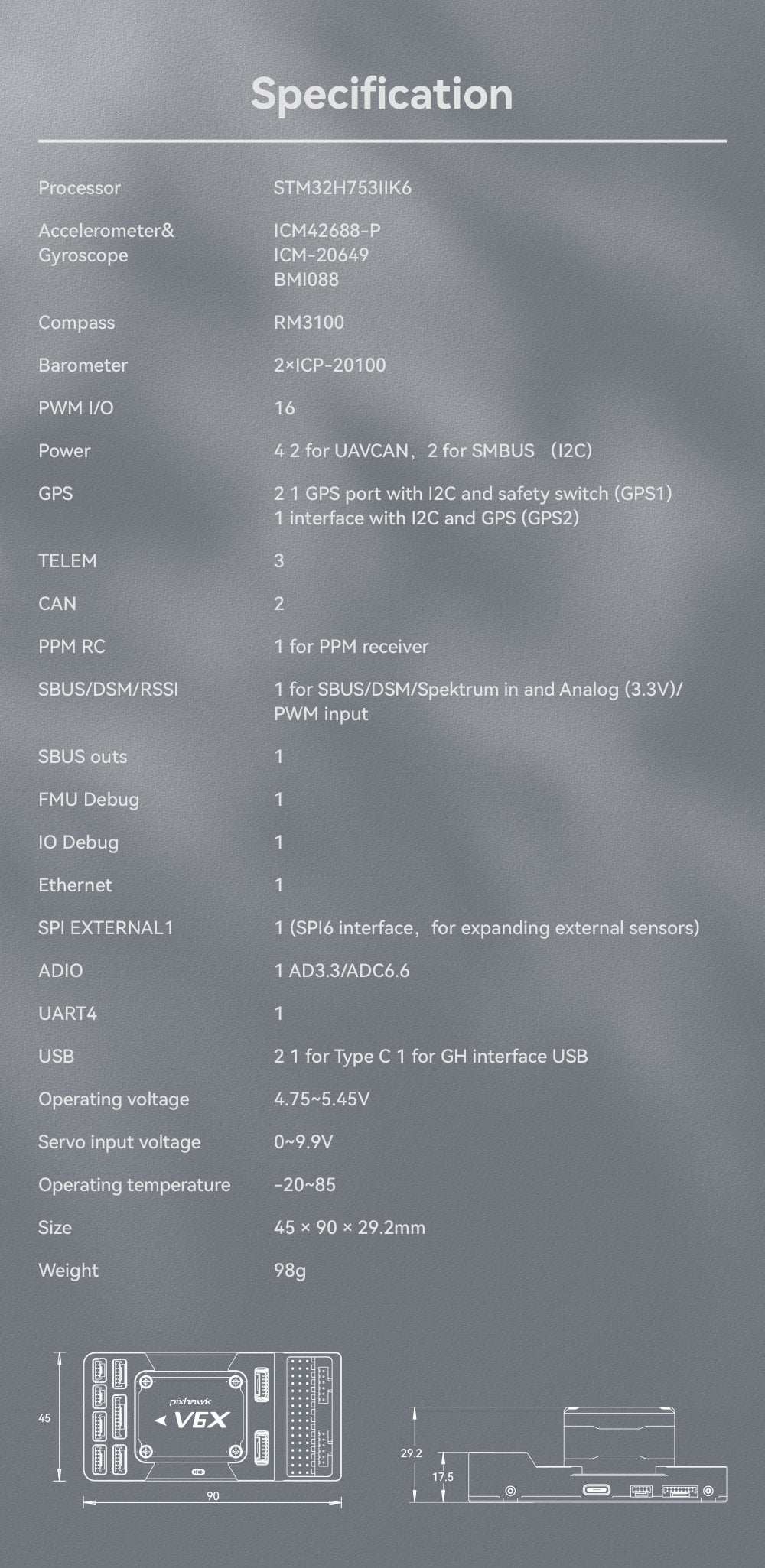 CUAV New Pixhawk V6X Flight Controller