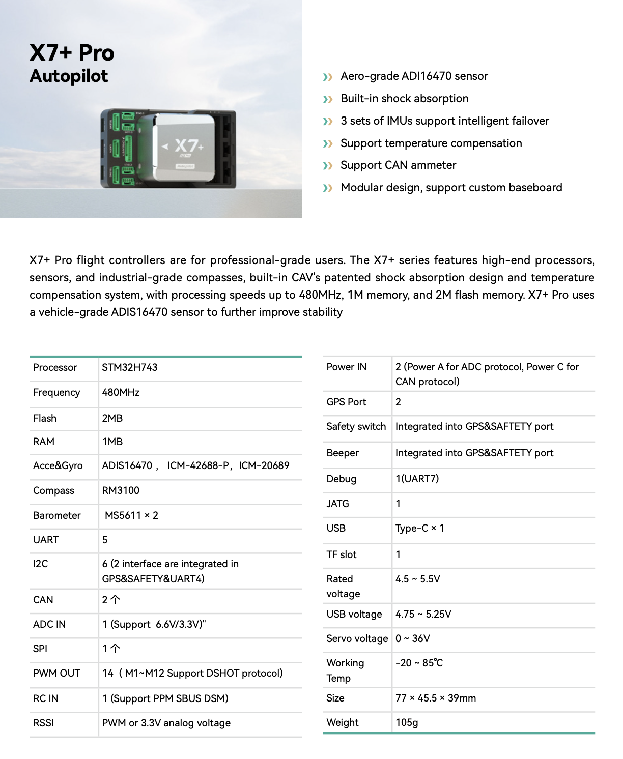 CUAV X7+ Pro Flight Controller Uçuş Kontrol Kartı Otopilot Sistemi